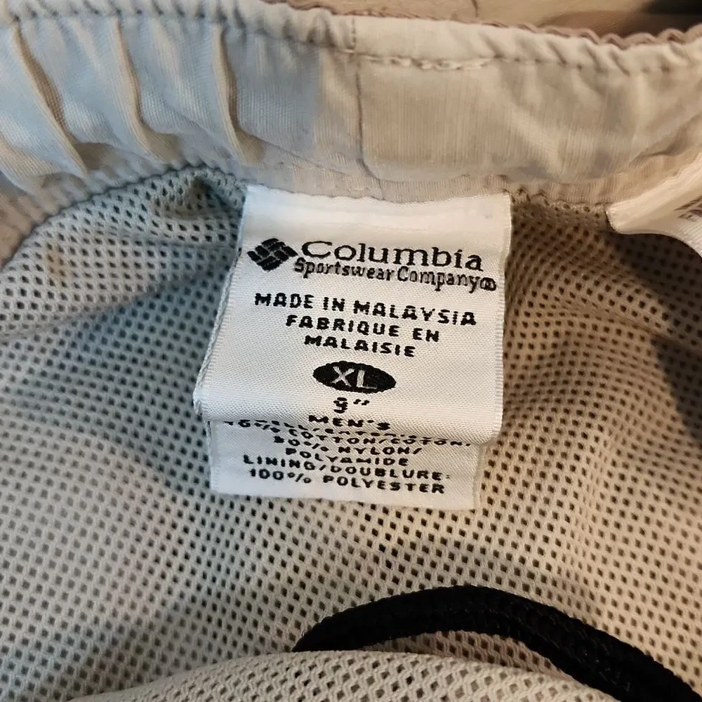 Columbia Packable Cargo Swim Trunks Shorts Lined Brown Men's Sz XL EUC VERY NICE